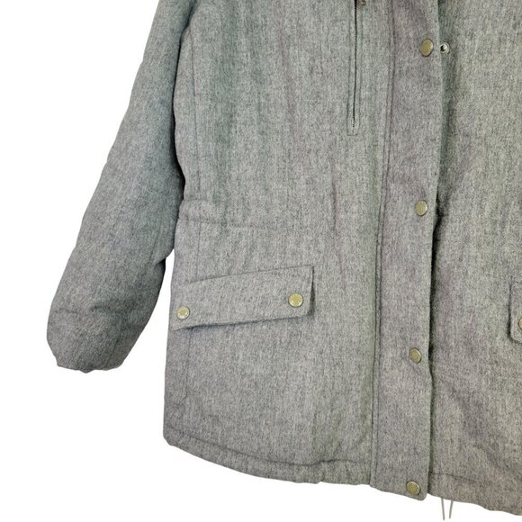 Talbots Women's 80% Wool Light Grey Cinch Waist Lined Coat/Jacket Size 1X - Picture 5 of 14